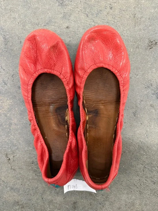 Tieks Red Leather Ballet Flats - Picture 3 of 4